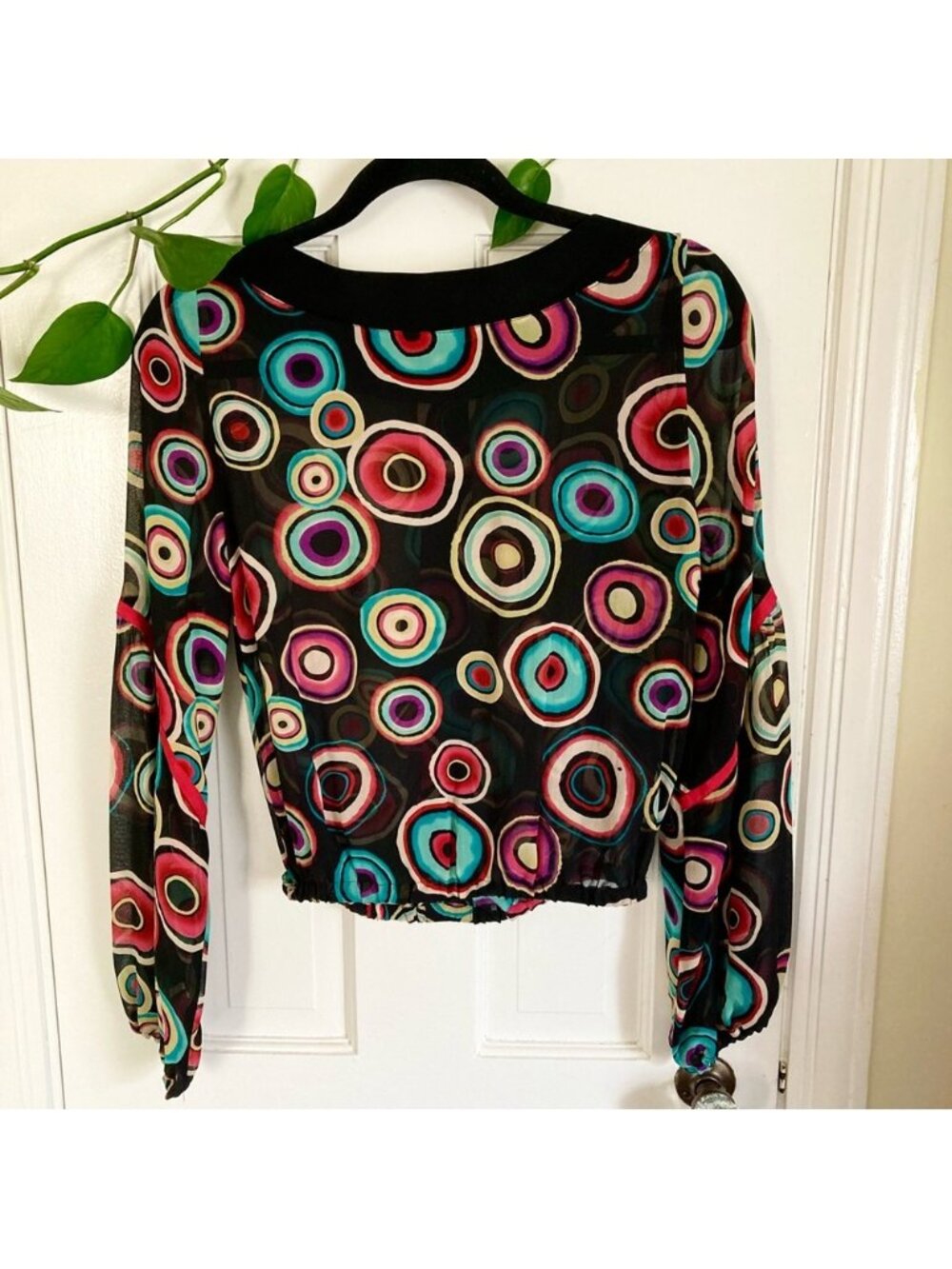 Silk Top Womens , Wearable Art Watercolor - Picture 3 of 3